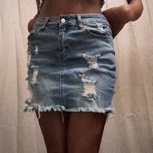 mini denim skirt